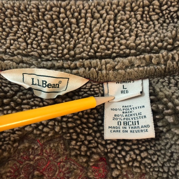 Women’s LL Bean SZ L Regular Winter Faux Sherpa Micro Faux Soft Suede Style Coat - Picture 3 of 15